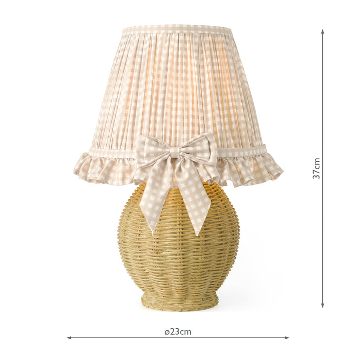 Dar OME4129 Omer Table Lamp Matt Taupe and Antique Brass With Shade