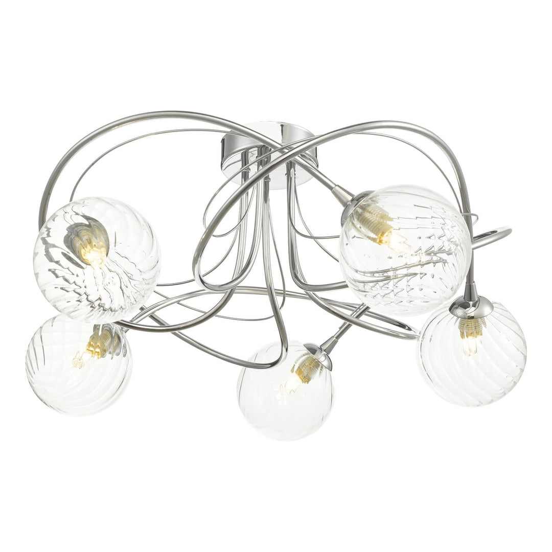Dar ONA5450-03 Onawa 5lt Semi Flush Polished Chrome With Twisted Glass