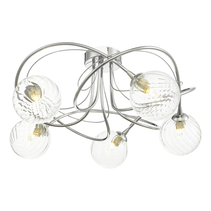 Dar ONA5450-03 Onawa 5lt Semi Flush Polished Chrome With Twisted Glass