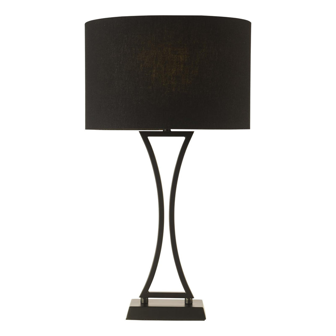 Dar OPO4122 Oporto Table Lamp Matt Black With Shade