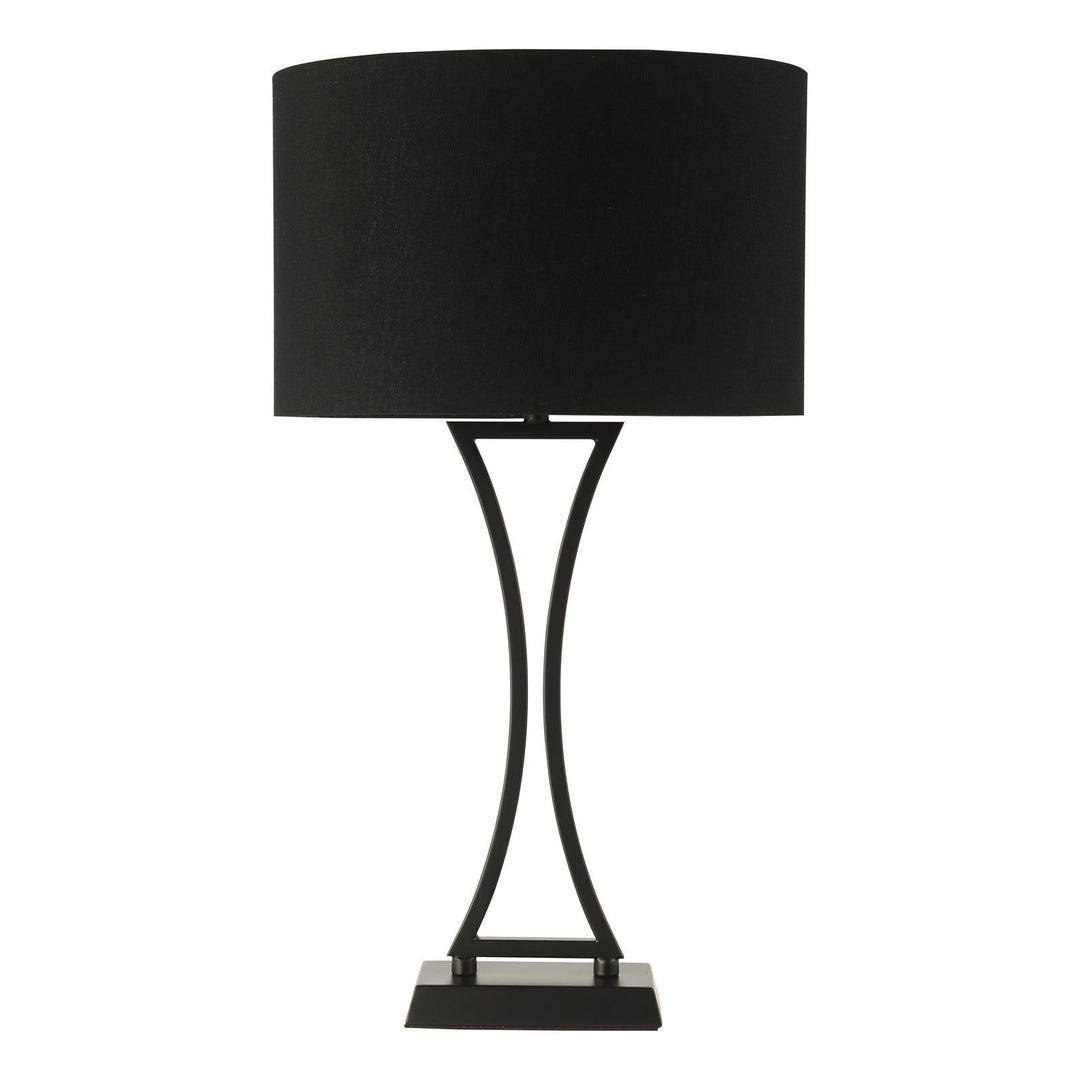 Dar OPO4122 Oporto Table Lamp Matt Black With Shade