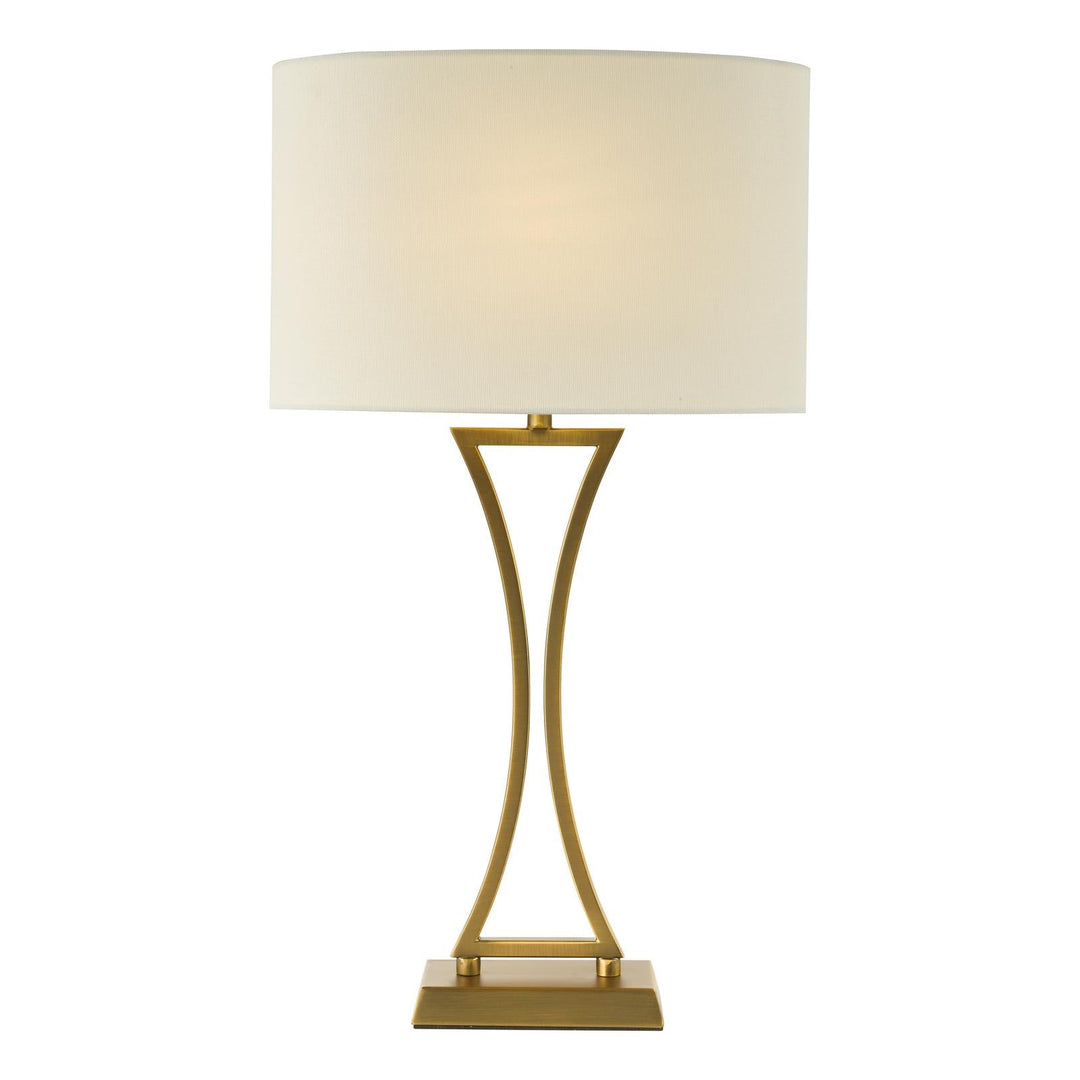 Dar OPO4142 Oporto Table Lamp Aged Brass With Shade