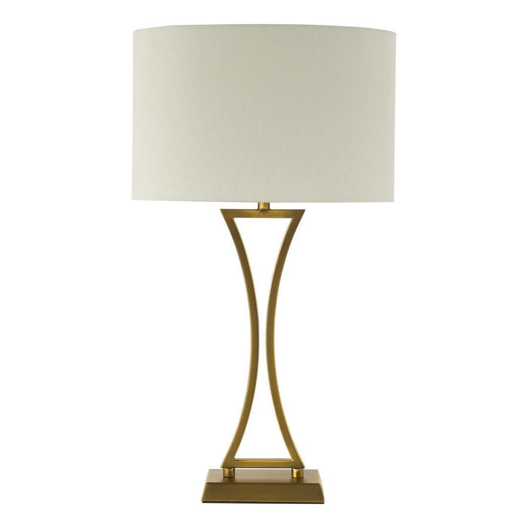 Dar OPO4142 Oporto Table Lamp Aged Brass With Shade