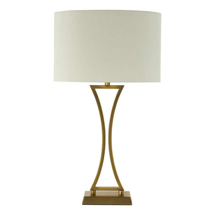Dar OPO4142 Oporto Table Lamp Aged Brass With Shade