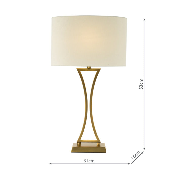 Dar OPO4142 Oporto Table Lamp Aged Brass With Shade