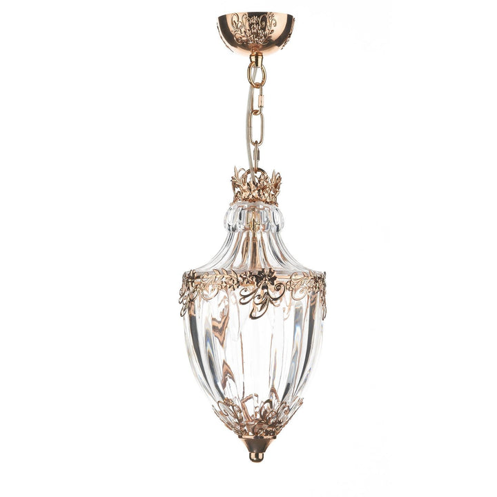 Dar OTT0135 Ottoman Lantern Polished Gold and Glass