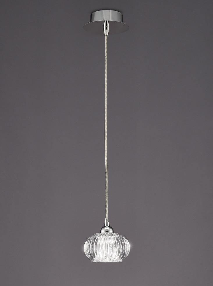 Franklite PCH117 Tizzy 1 Light Pendant Chrome (S)