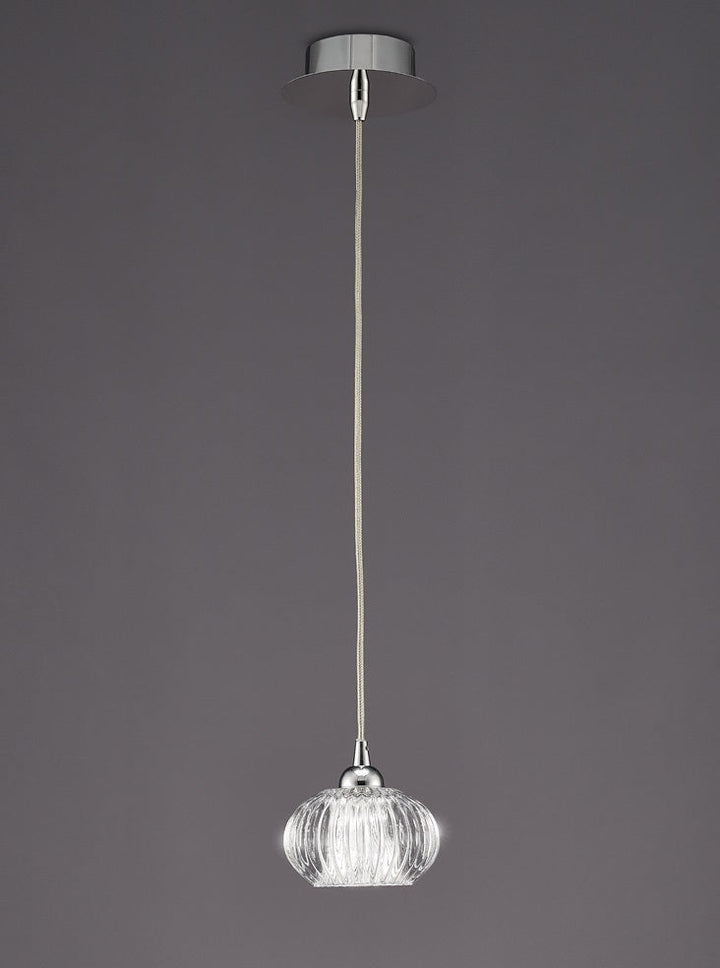 Franklite PCH117 Tizzy 1 Light Pendant Chrome (S)