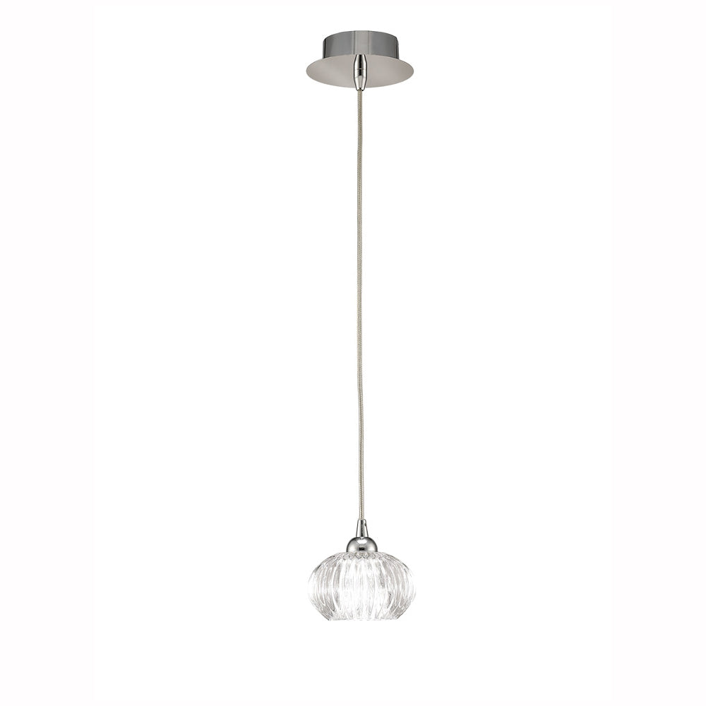 Franklite PCH117 Tizzy 1 Light Pendant Chrome (S)