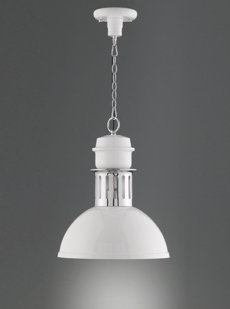 Franklite PCH122 Sassy 1 Light Pendant White (S)
