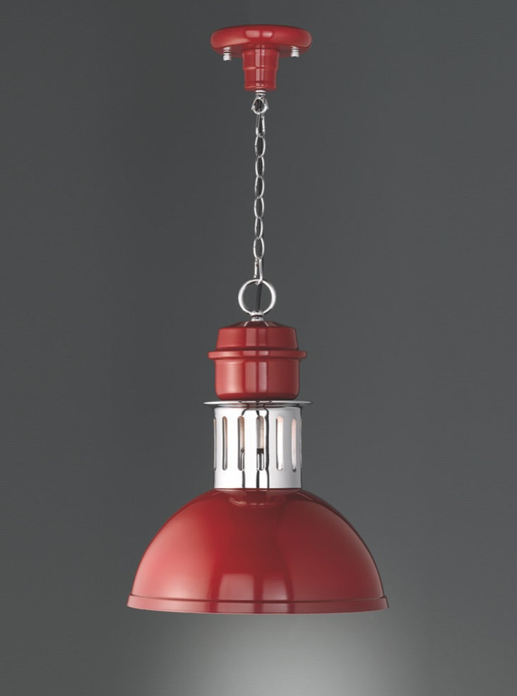Franklite PCH124 Sassy 1 Light Pendant Burgandy (S)