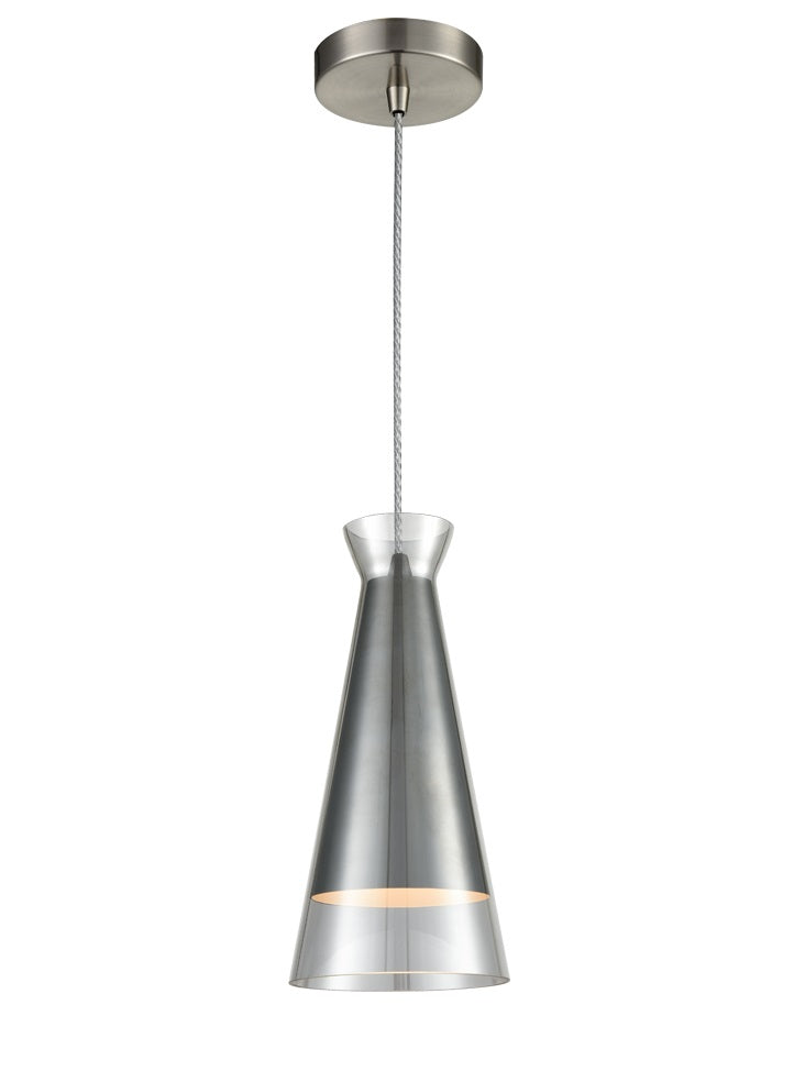 Franklite PCH163 Konos 1 Light Pendant Satin Nickel (S)