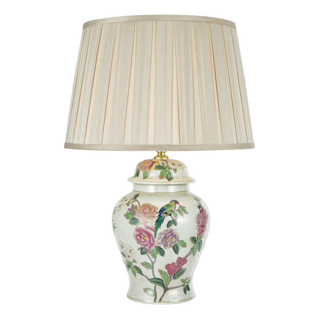 Dar PEO4255-DEG1629 Peony Table Lamp Multi Coloured Ceramic With Shade