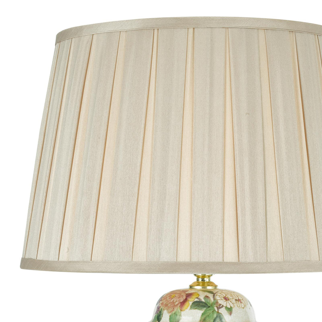 Dar PEO4255-DEG1629 Peony Table Lamp Multi Coloured Ceramic With Shade