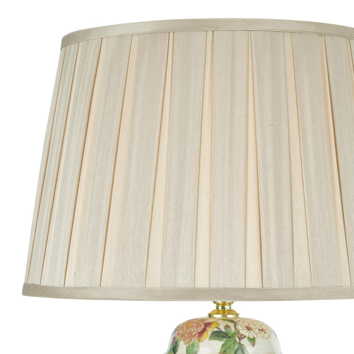 Dar PEO4255-DEG1629 Peony Table Lamp Multi Coloured Ceramic With Shade