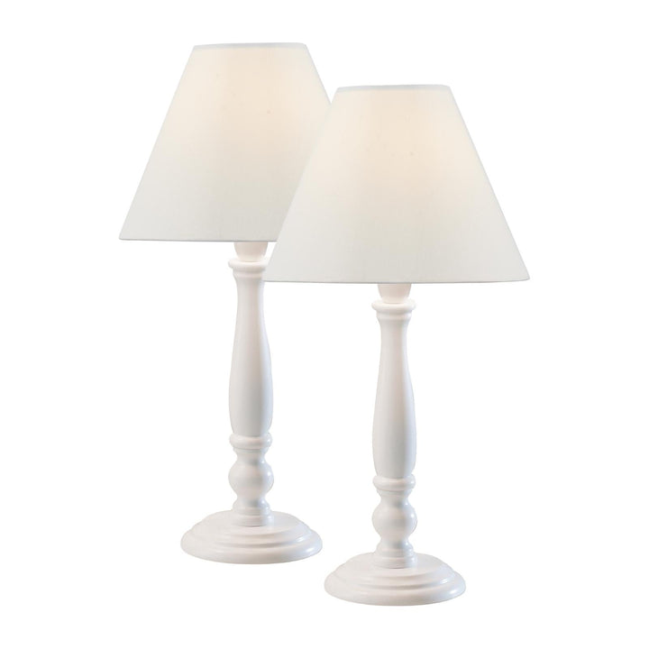 Dar REG422 Regal Table Lamp Matt White With Shade