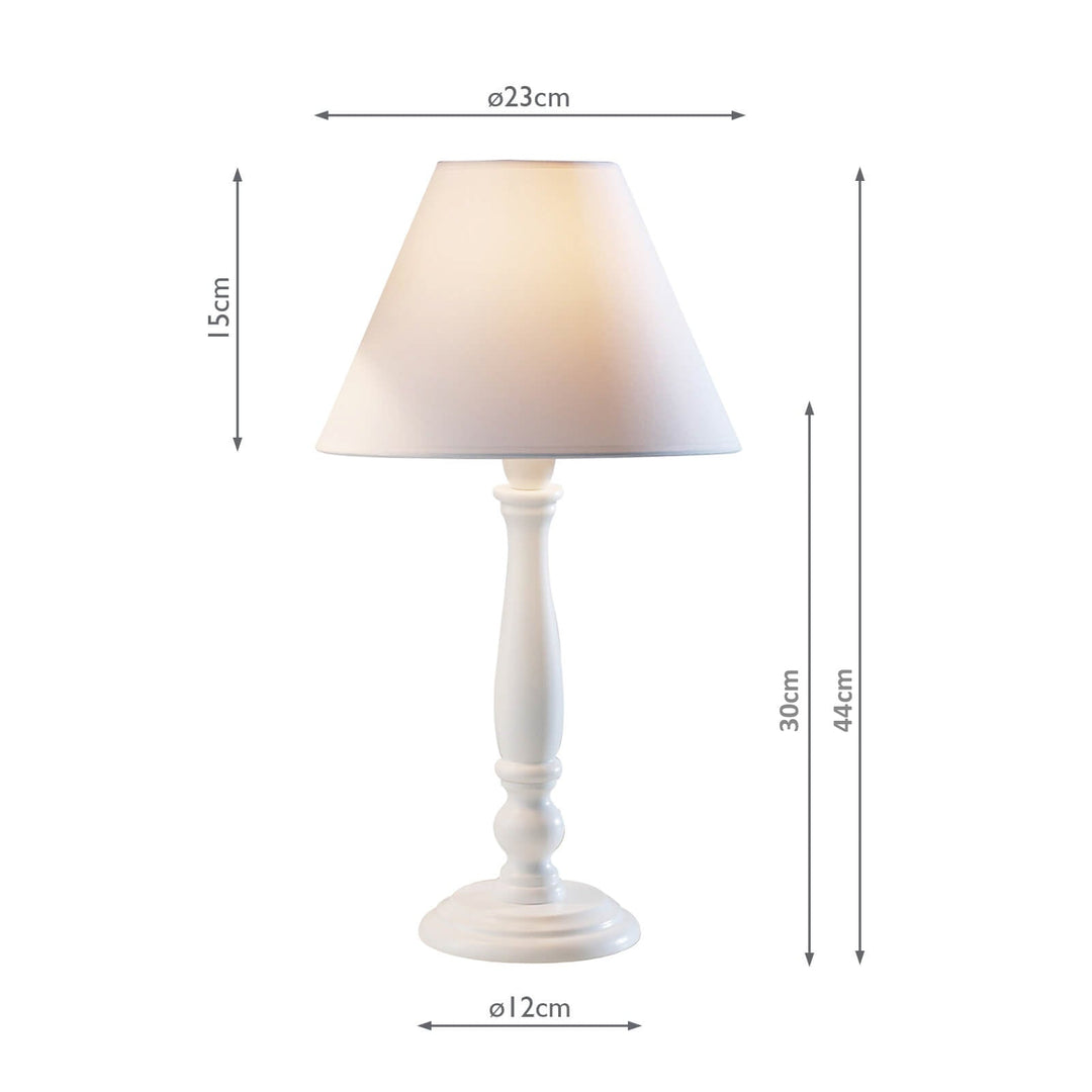 Dar REG422 Regal Table Lamp Matt White With Shade