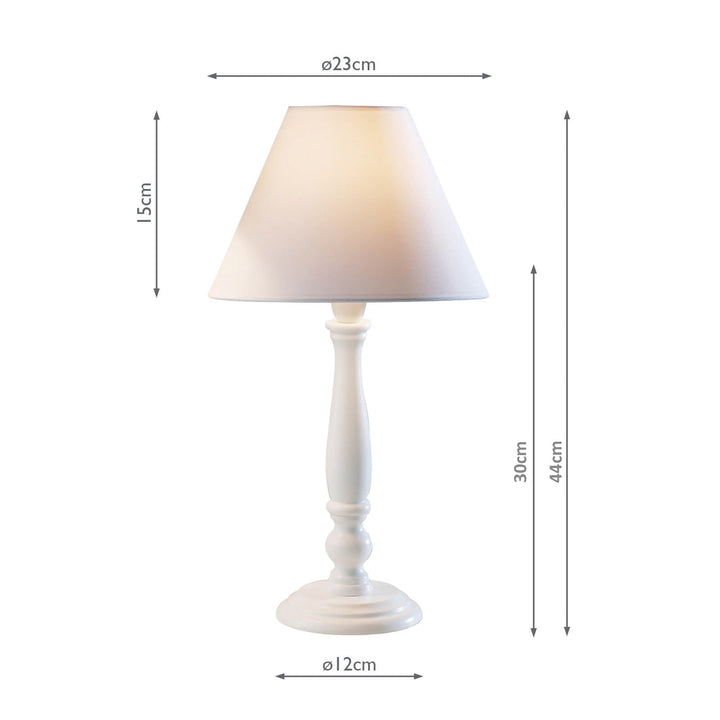 Dar REG422 Regal Table Lamp Matt White With Shade