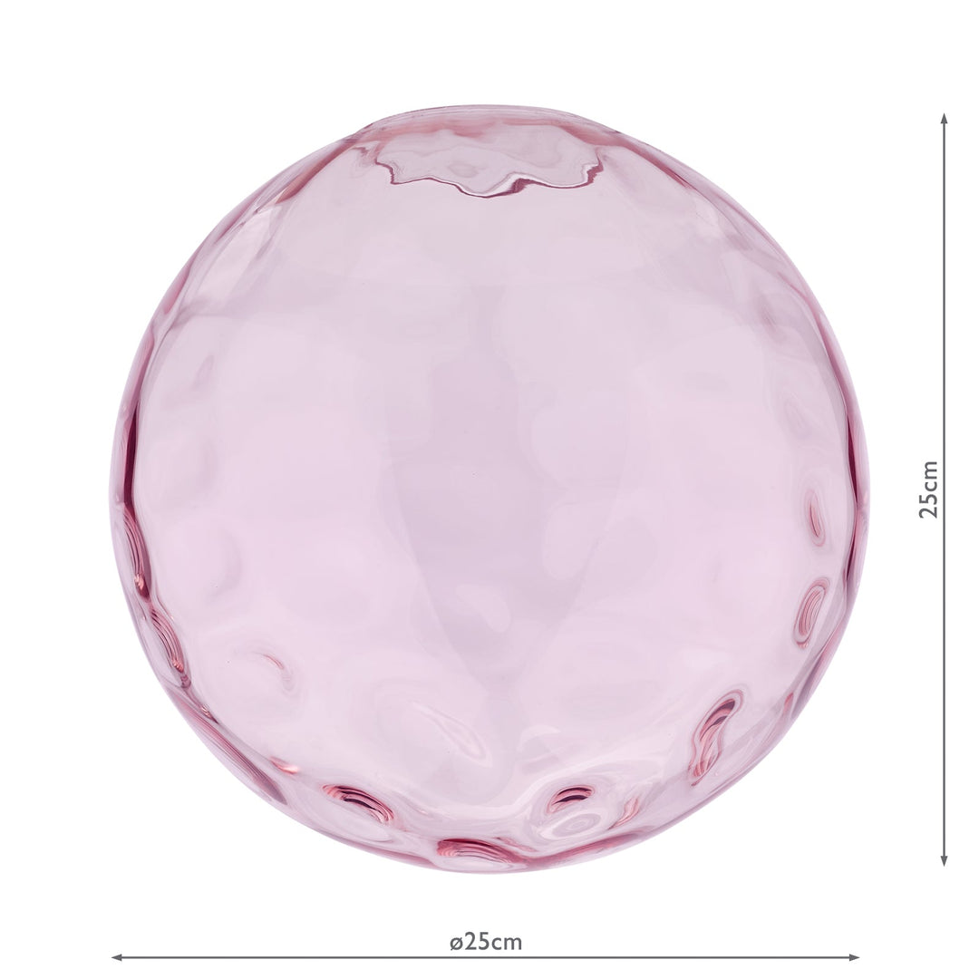 Dar RIP8803 Ripple Easy Fit Pendant Pink Glass
