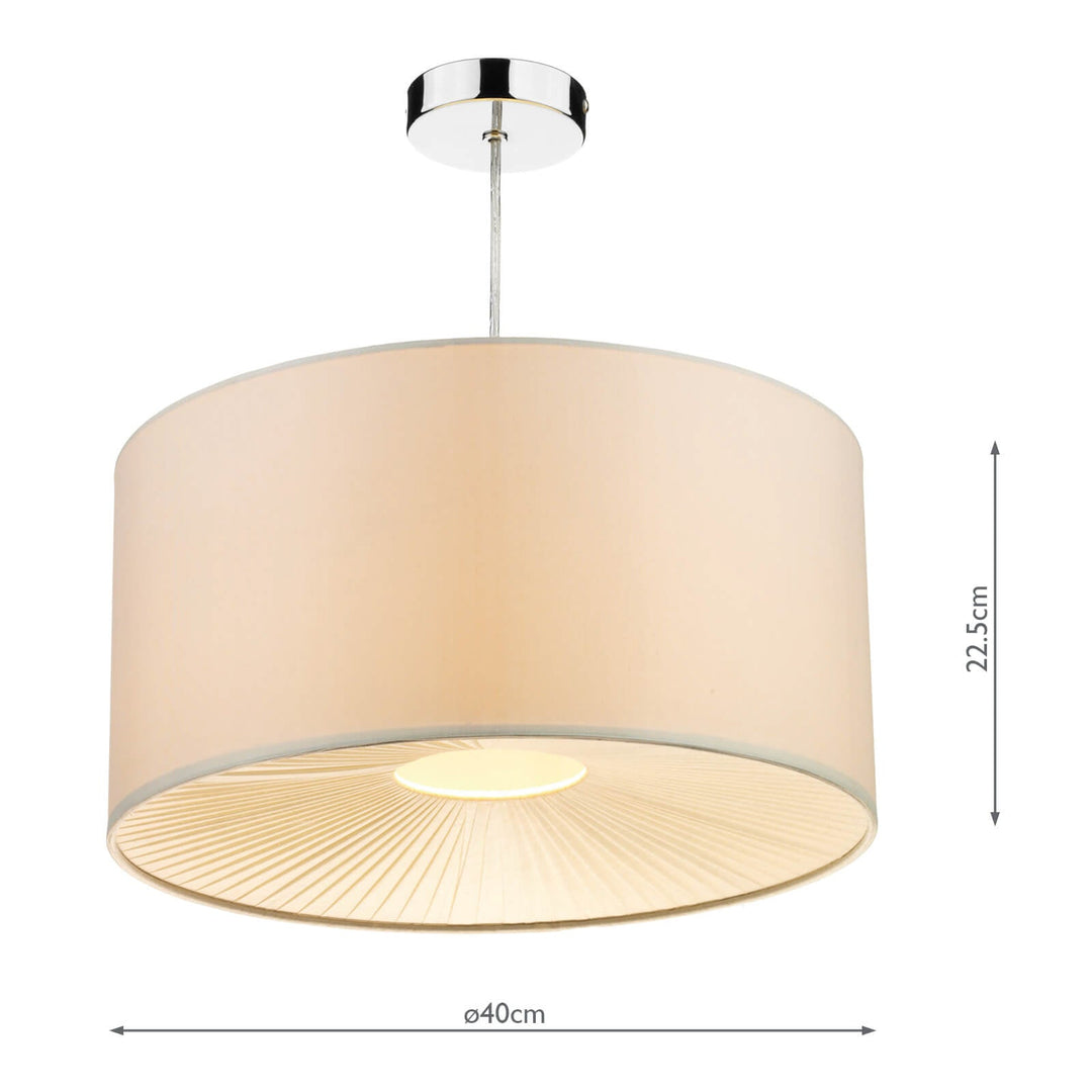 Dar RIT6533 Rita Easy Fit Pendant Cream With Shade (Pack of 2)