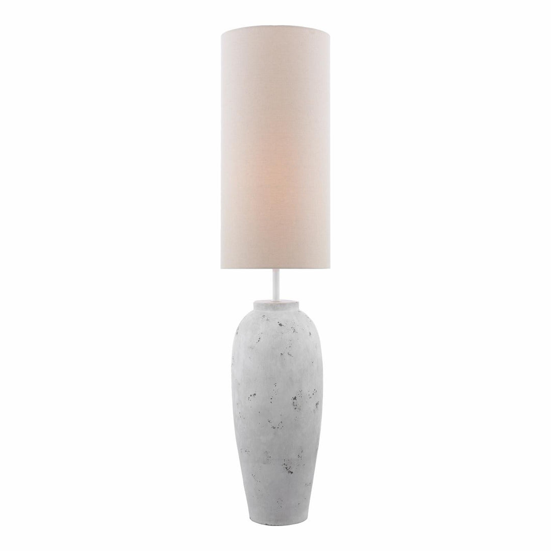 Dar ROE4902 Roetta Floor Lamp White and Natural With Shade