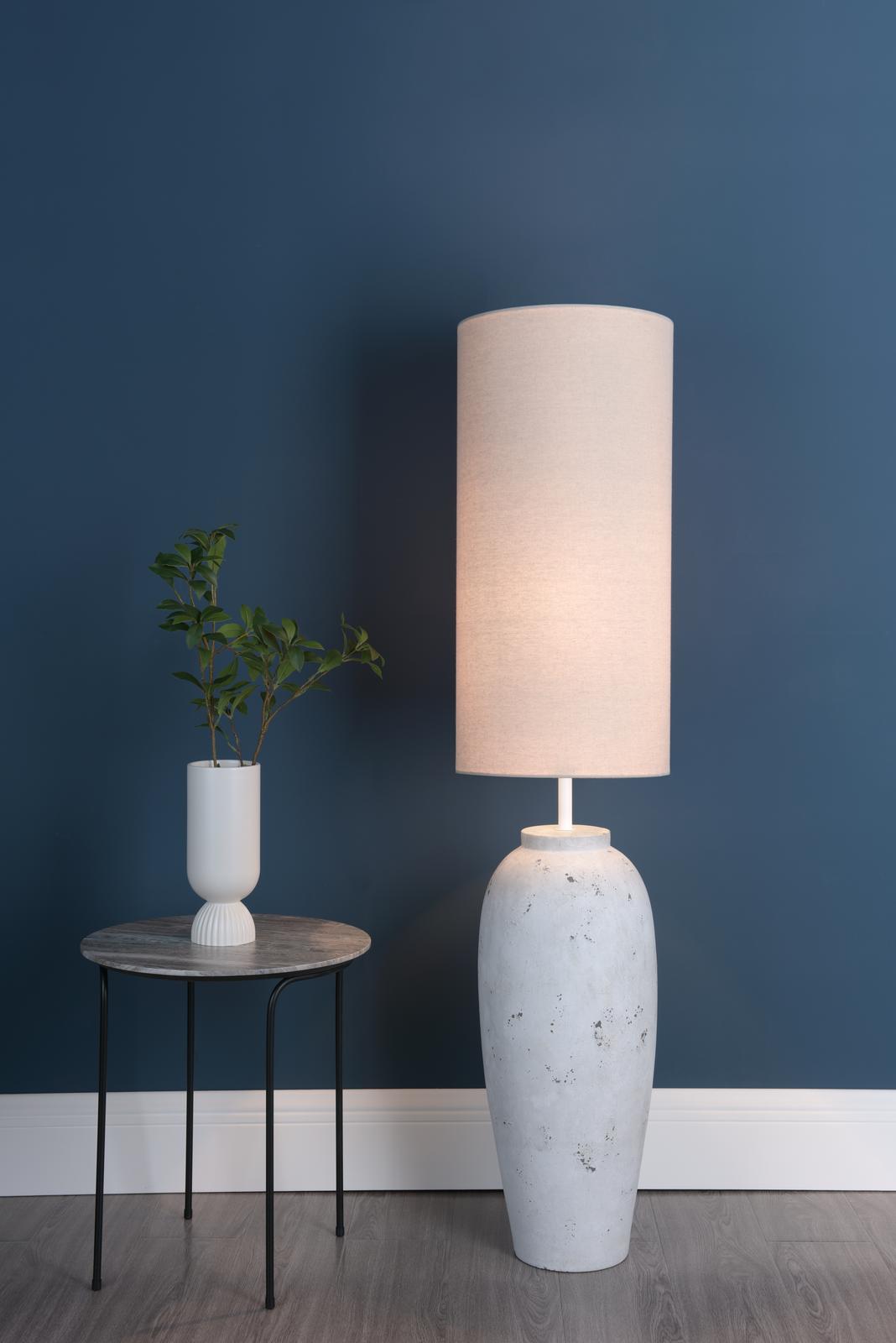 Dar ROE4902 Roetta Floor Lamp White and Natural With Shade