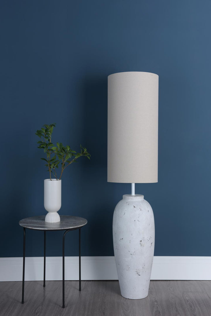 Dar ROE4902 Roetta Floor Lamp White and Natural With Shade