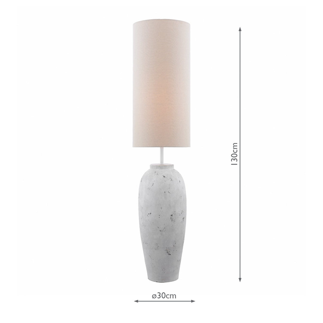 Dar ROE4902 Roetta Floor Lamp White and Natural With Shade