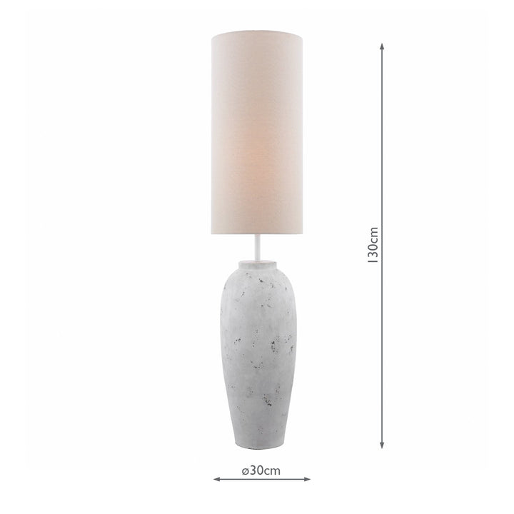 Dar ROE4902 Roetta Floor Lamp White and Natural With Shade