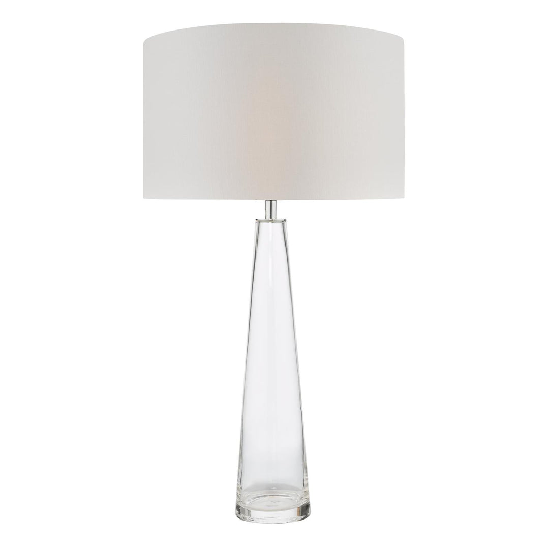 Dar SAM4208-LYR1415 Samara Table Lamp Glass and Polished Chrome With Shade