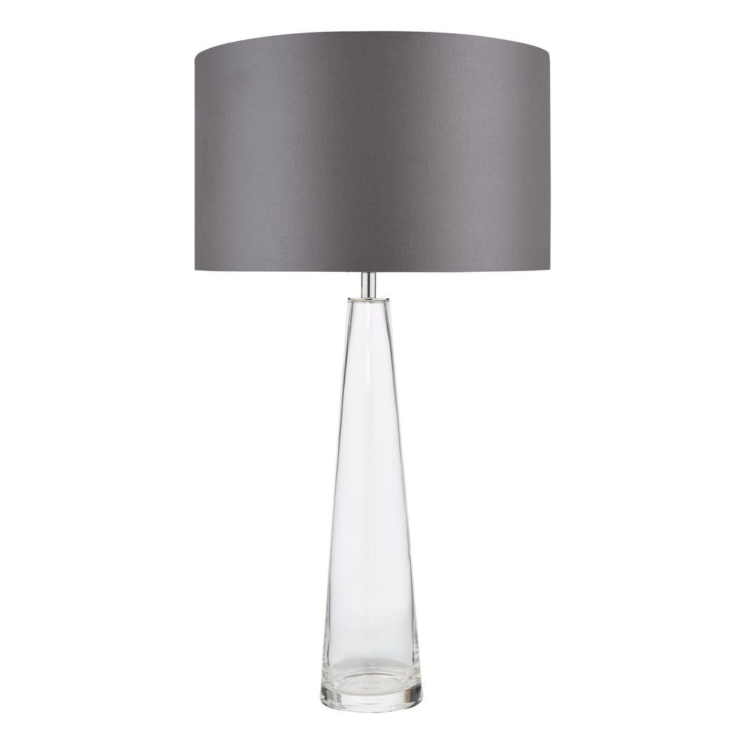 Dar SAM4208-LYR1439 Samara Table Lamp Glass and Polished Chrome With Shade