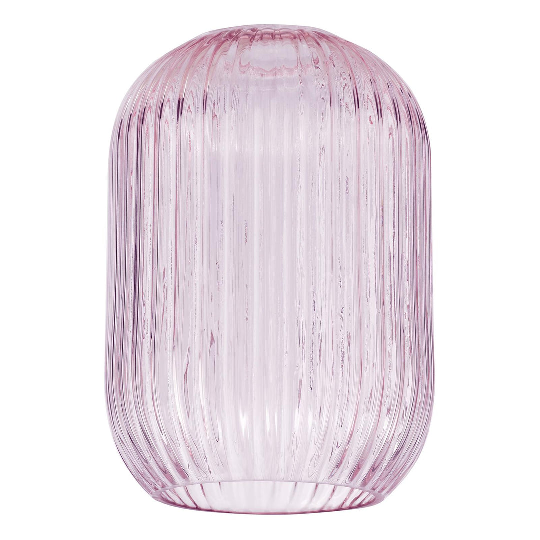 Dar SAW6503 Sawyer Easy Fit Pendant Pink Ribbed Glass