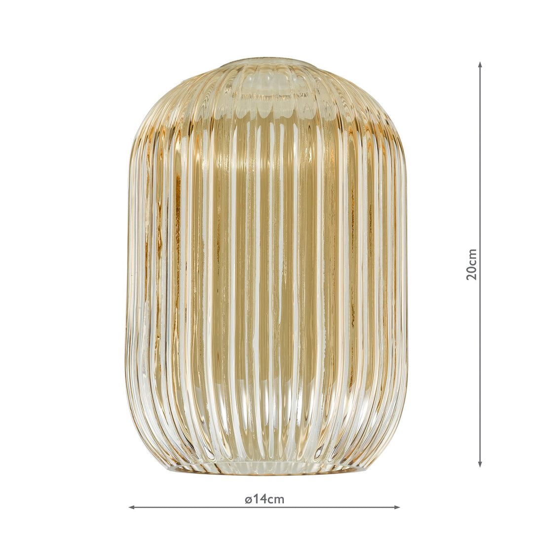 Dar SAW6506 Sawyer Easy Fit Pendant Champagne Ribbed Glass