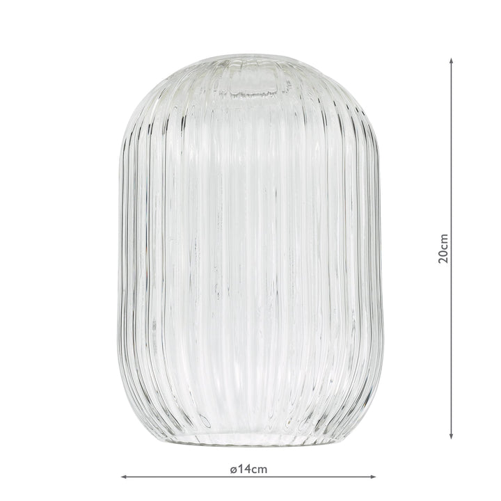Dar SAW6508 Sawyer Easy Fit Pendant Ribbed Glass