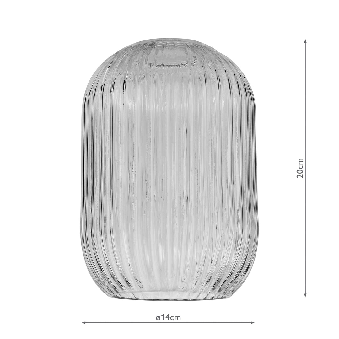 Dar SAW6510 Sawyer Easy Fit Pendant Smoked Ribbed Glass