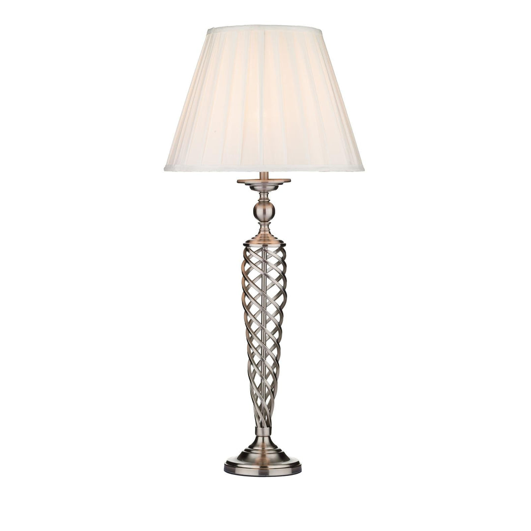 Dar SIA4246 Siam Table Lamp Satin Chrome With Shade