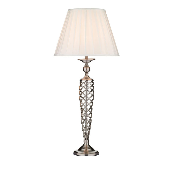 Dar SIA4246 Siam Table Lamp Satin Chrome With Shade