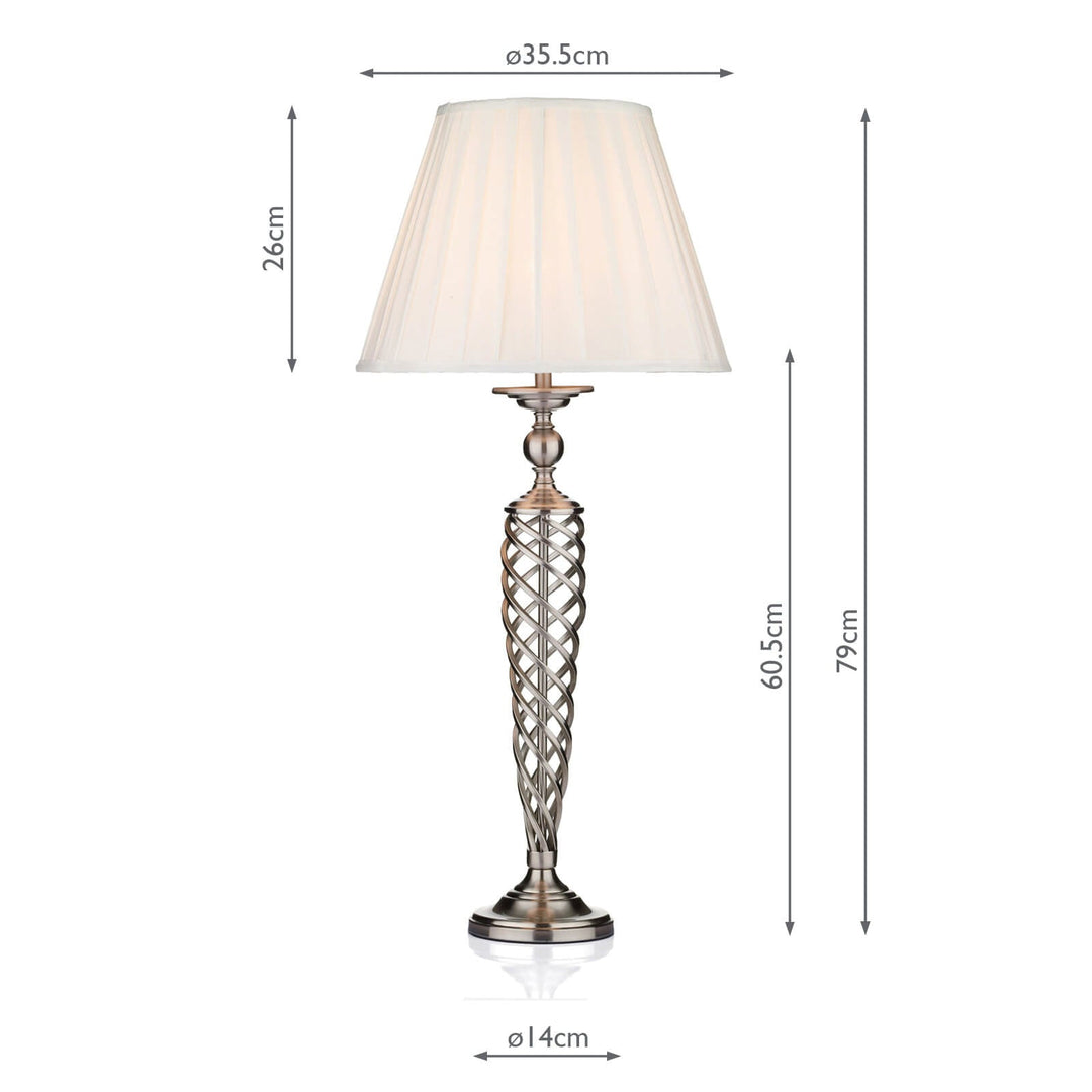 Dar SIA4246 Siam Table Lamp Satin Chrome With Shade