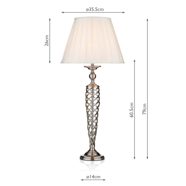 Dar SIA4246 Siam Table Lamp Satin Chrome With Shade