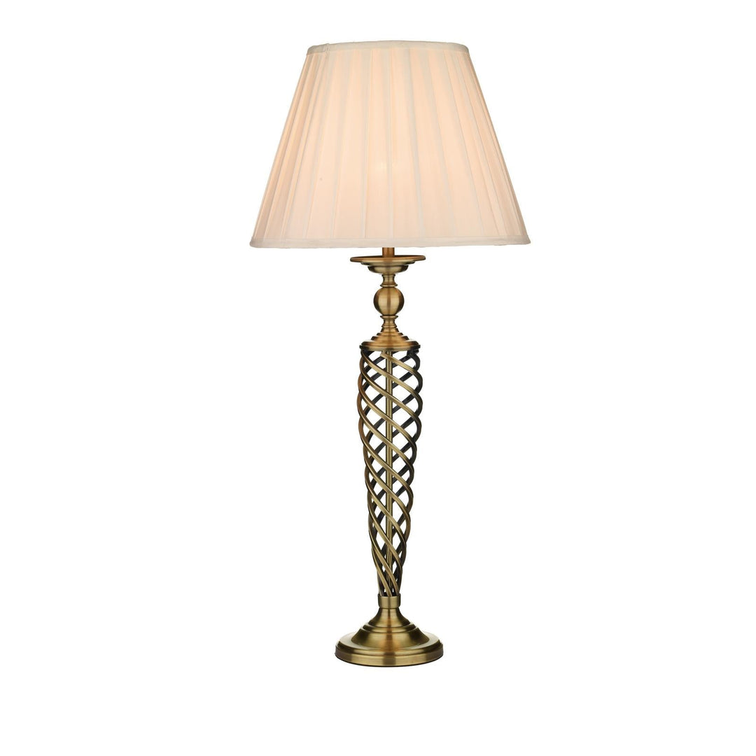 Dar SIA4275 Siam Table Lamp Antique Brass With Shade