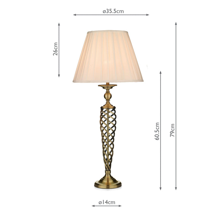 Dar SIA4275 Siam Table Lamp Antique Brass With Shade