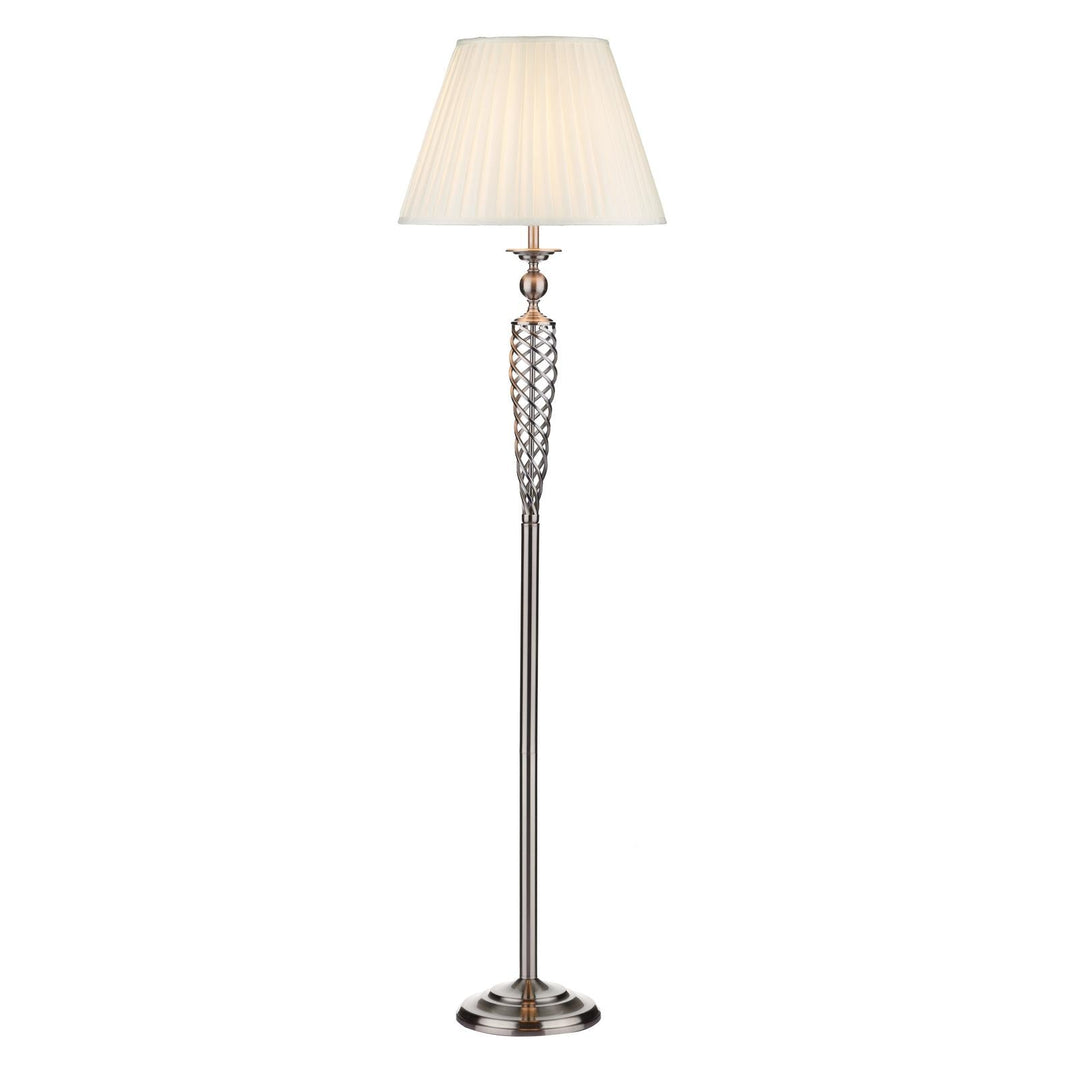 Dar SIA4946 Siam Floor Lamp Satin Chrome With Shade