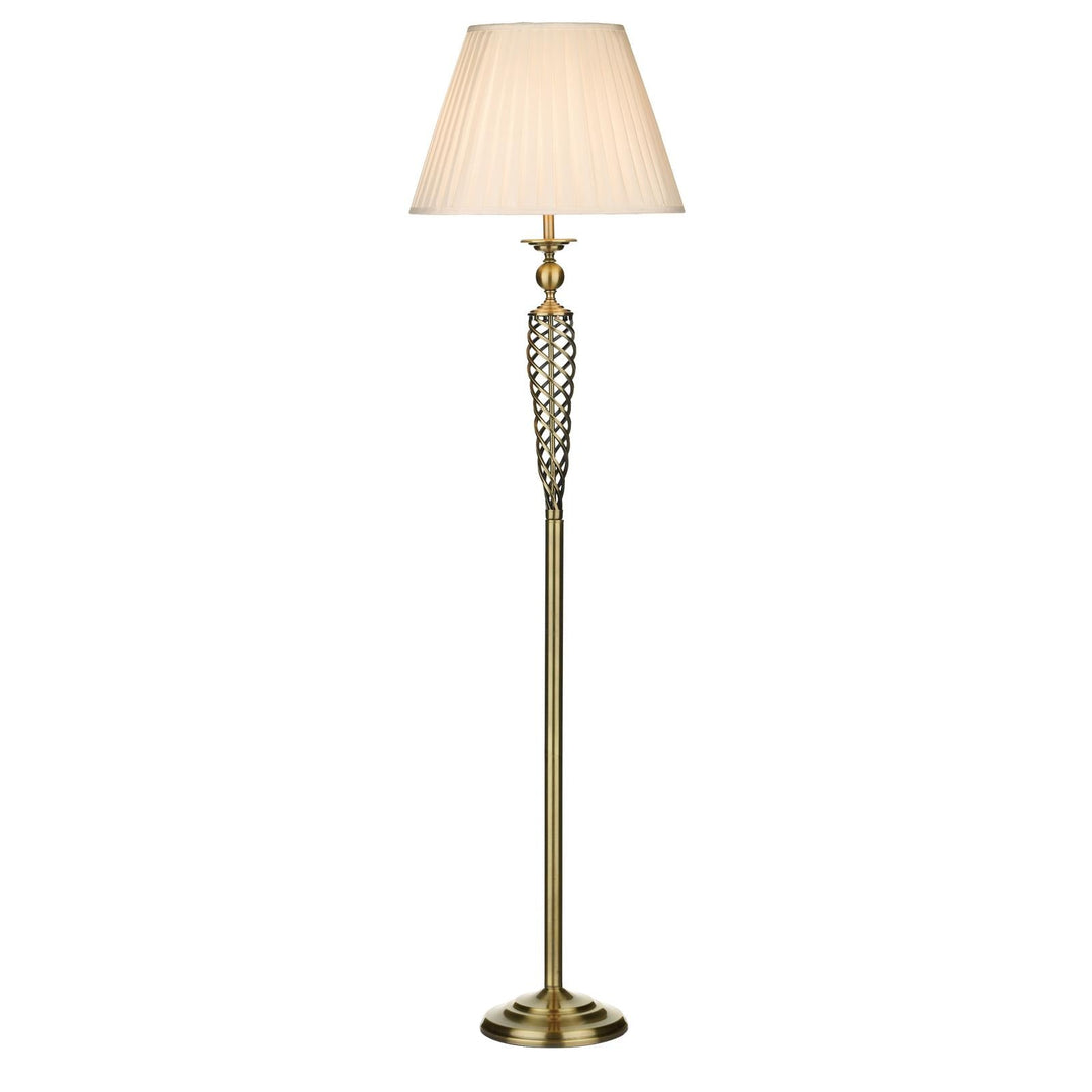 Dar SIA4975 Siam Floor Lamp Antique Brass With Shade