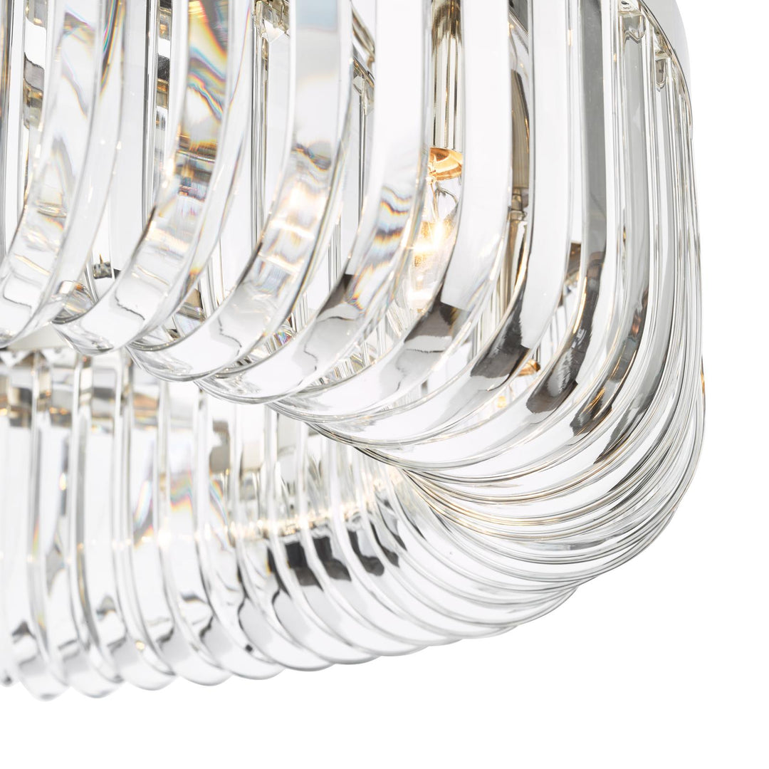 Dar SIG0838 Sigourney 8 Light Pendant Polished Nickel and Crystal
