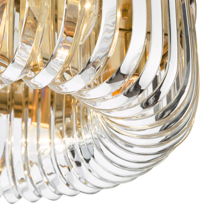 Dar SIG6435 Sigourney 6 Light Flush Satin Gold and Crystal
