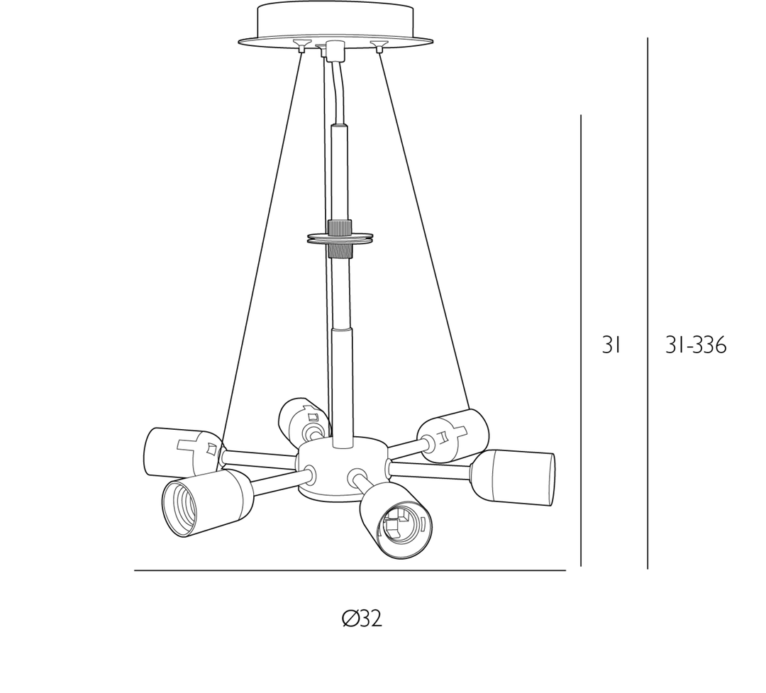 Dar SP0650 6 Light Suspension Polished Chrome