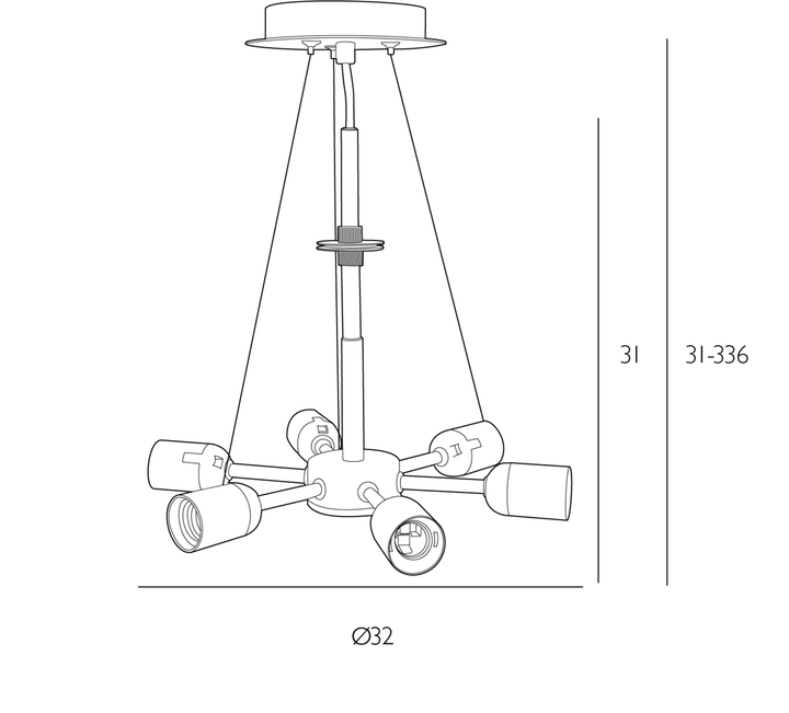 Dar SP0650 6 Light Suspension Polished Chrome