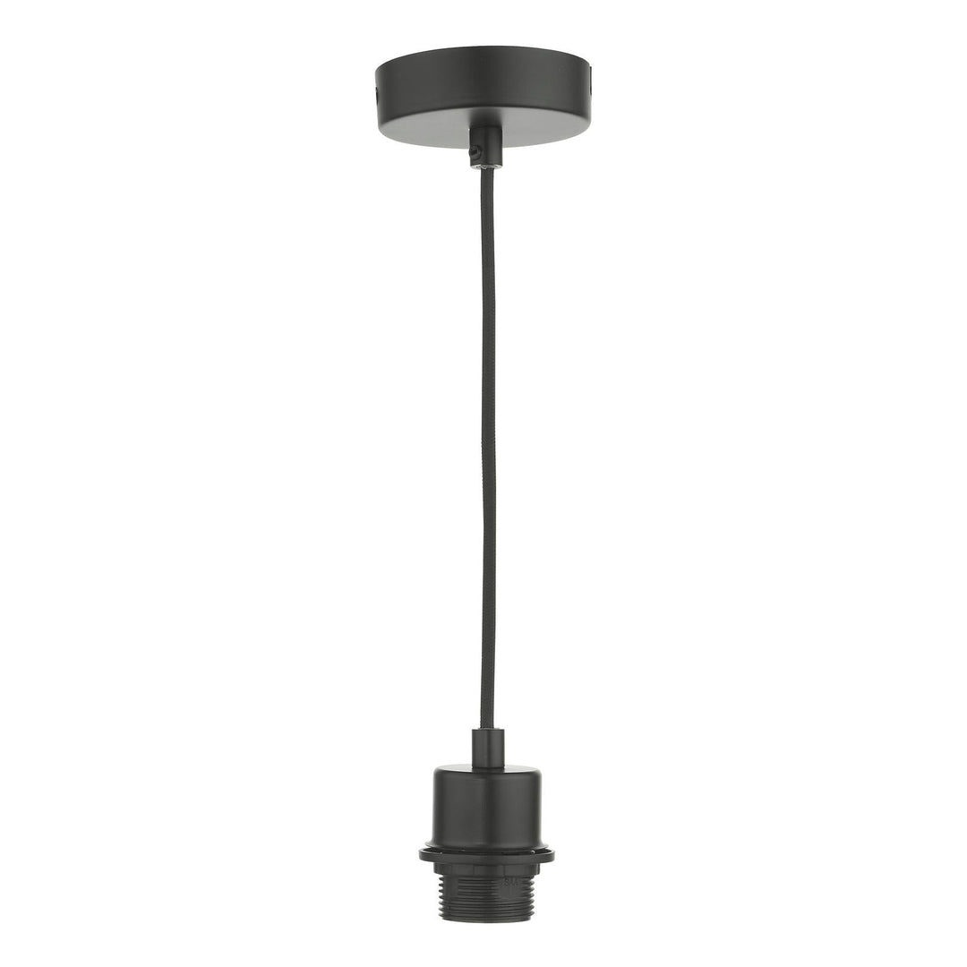 Dar SP69 1 Light E27 Suspension Matt Black With Black Cable