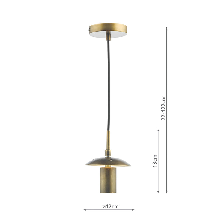 Dar SP70 1 Light E27 Suspension Bronze
