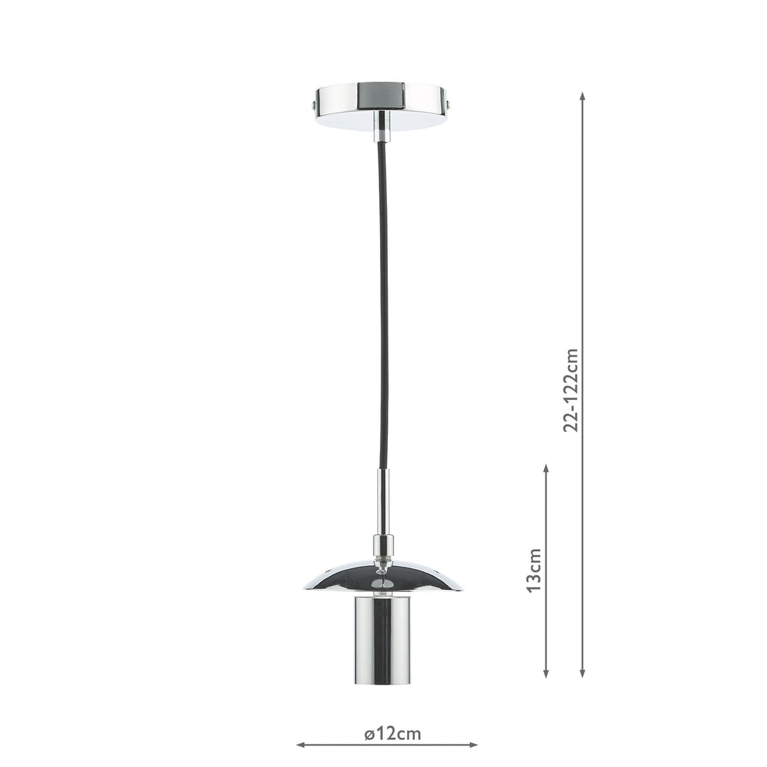 Dar SP71 1 Light E27 Suspension Polished Chrome
